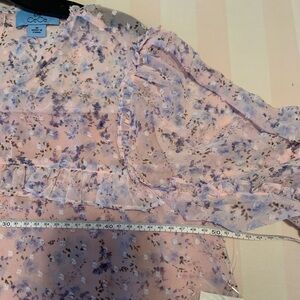 CeCe Whispering Blossoms Blouse in Mountain Rose